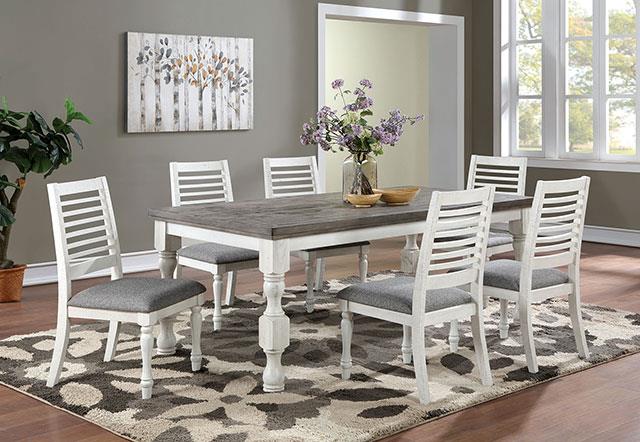 Calabria Antique White/Gray Dining Table
