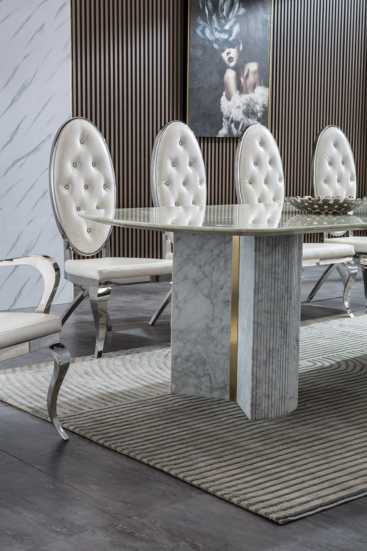 RDT305GMW MARBLE DINING TABLE