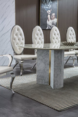 RDT305GMW MARBLE DINING TABLE