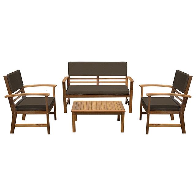 Hana Brown/Natural Patio Set