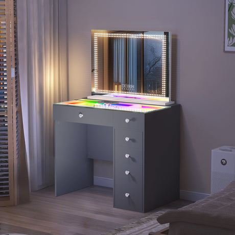 Mini Diana Vanity Desk with DL Vanity Mirror