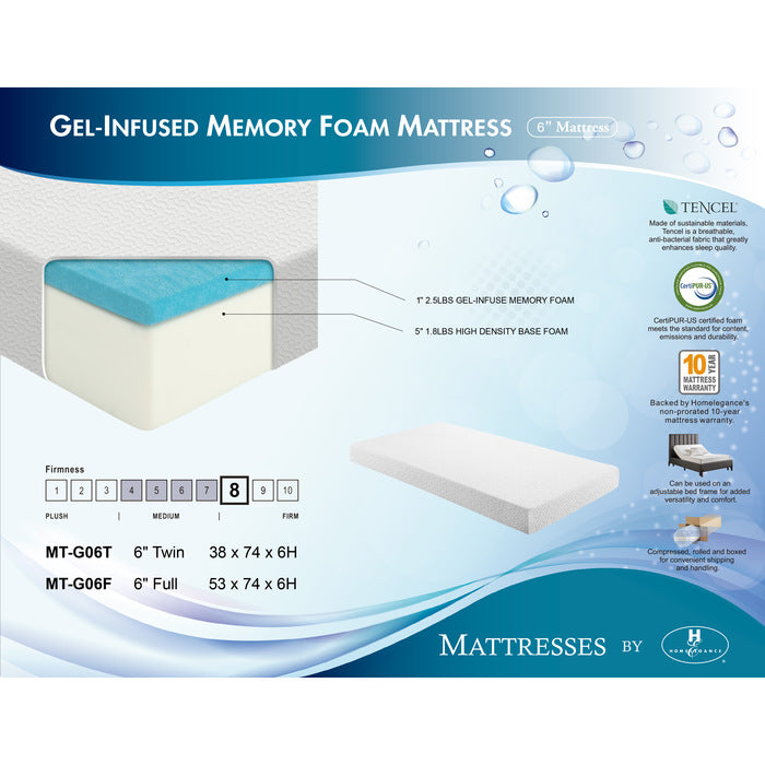 Altair 6" Full Gel-Infused Memory Foam Mattress