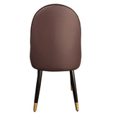 PU Black powder coated legs Dining chair