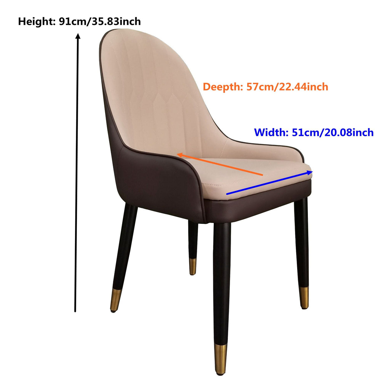 PU Black powder coated legs Dining chair