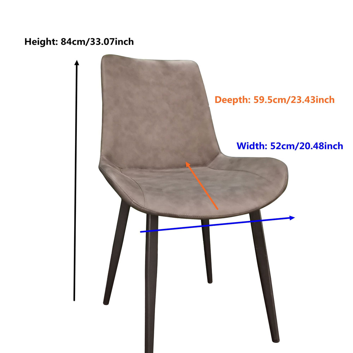 PU Material Black Powder Coated Legs Dining Chair