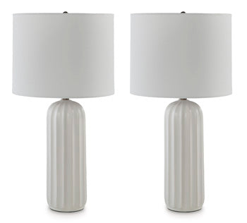 Clarkland White Table Lamp (Set Of 2)