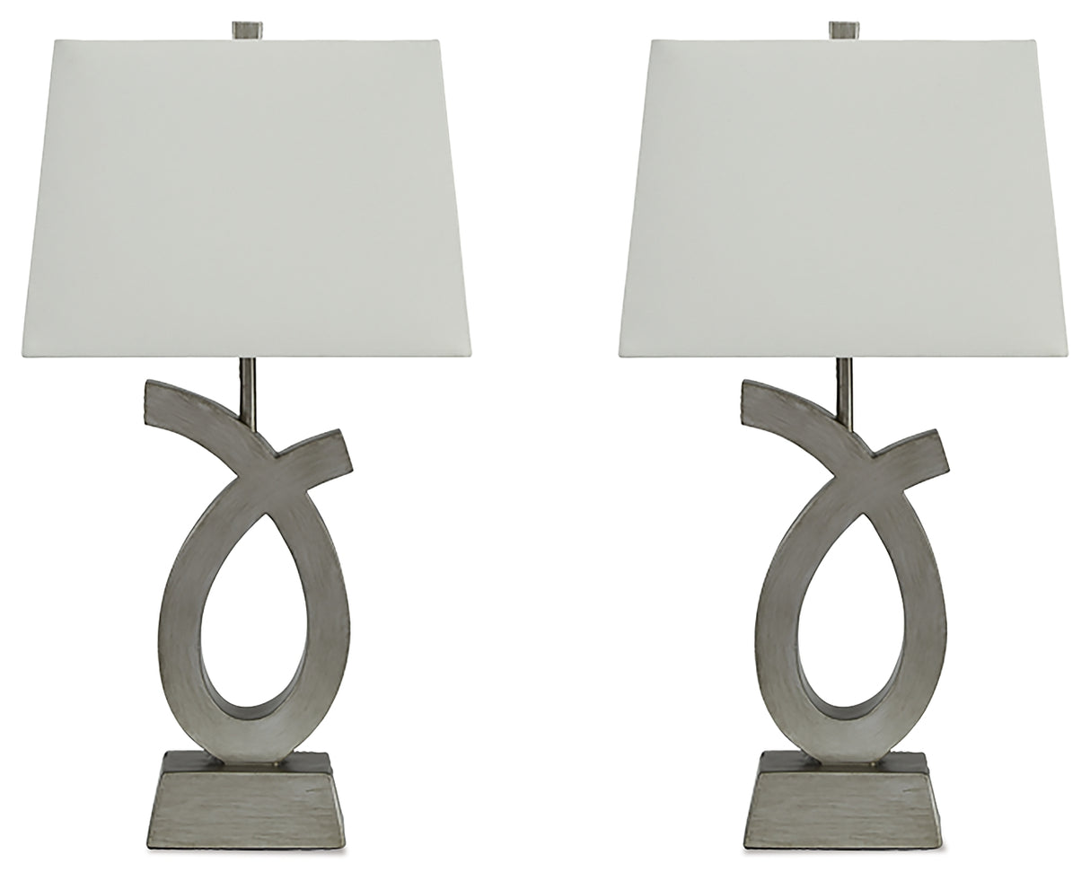 Amayeta Silver Finish Table Lamp (Set Of 2)