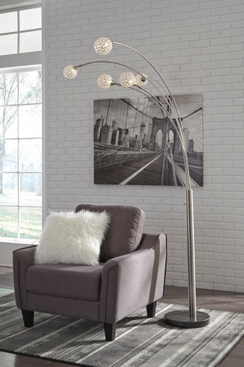 Winter Silver Finish Arc Lamp