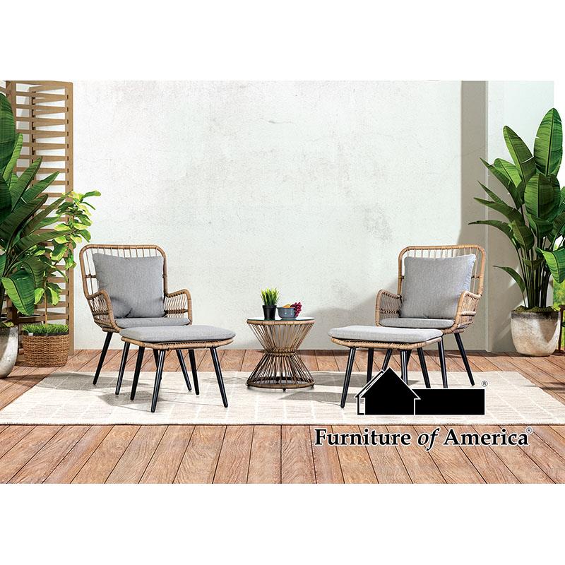 Chandu Natural/Black Patio Set