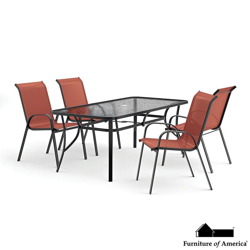 Pierro Red Dining Set