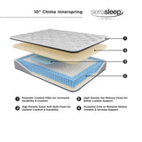 Chime White 10 Inch Hybrid Queen Mattress In A Box