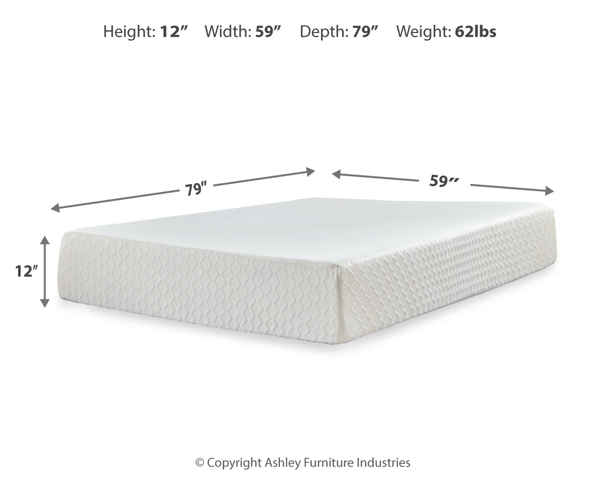 Chime White 12 Inch Memory Foam Queen Mattress In A Box