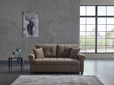 Mocca P Arm Loveseat (Koopsi Brown)