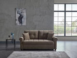 Mocca P Arm Loveseat (Koopsi Brown)