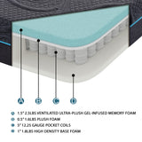 Mira 8" Queen Gel-Infused Memory Foam Hybrid Mattress