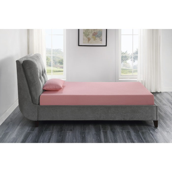 Leo 7" Pink Full Gel-Infused Memory Foam Mattress And Pillow Set