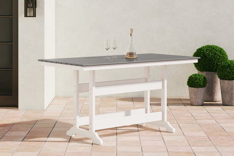 Transville Gray/White Outdoor Counter Height Dining Table