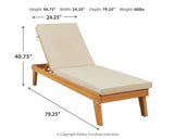 Byron Light Brown Bay Chaise Lounge With Cushion