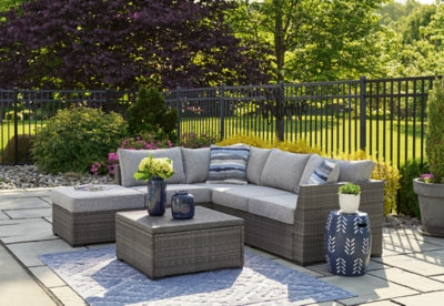 Petal Gray Road Outdoor Loveseat Sectional/Ottoman/Table Set (Set Of 4)