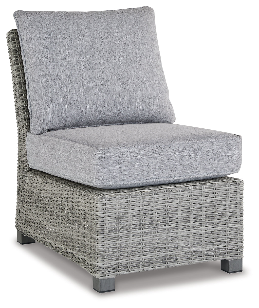 Naples Light Gray Beach Armless Chair With Cushion