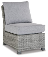 Naples Light Gray Beach Armless Chair With Cushion