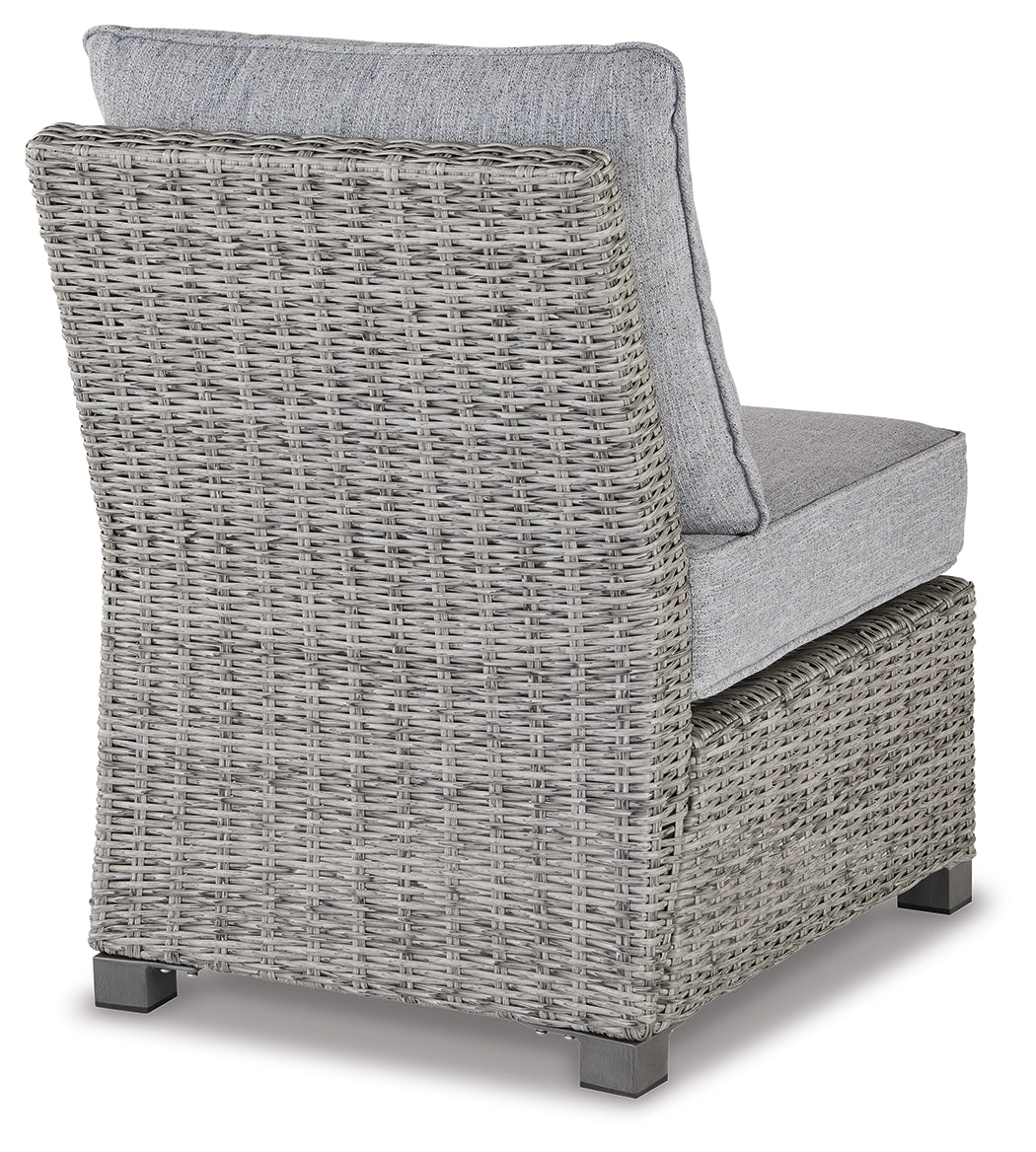 Naples Light Gray Beach Armless Chair With Cushion