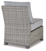 Naples Light Gray Beach Armless Chair With Cushion