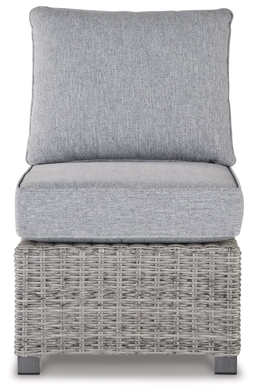 Naples Light Gray Beach Armless Chair With Cushion