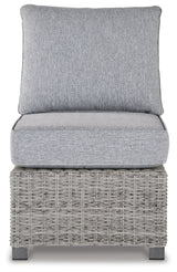Naples Light Gray Beach Armless Chair With Cushion