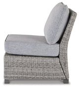 Naples Light Gray Beach Armless Chair With Cushion