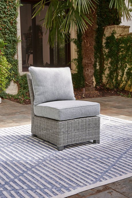 Naples Light Gray Beach Armless Chair With Cushion