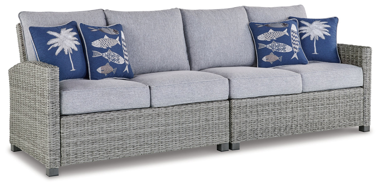 Naples Light Gray Beach Outdoor Right And Left-Arm Facing Loveseat With Cushion (Set Of 2)