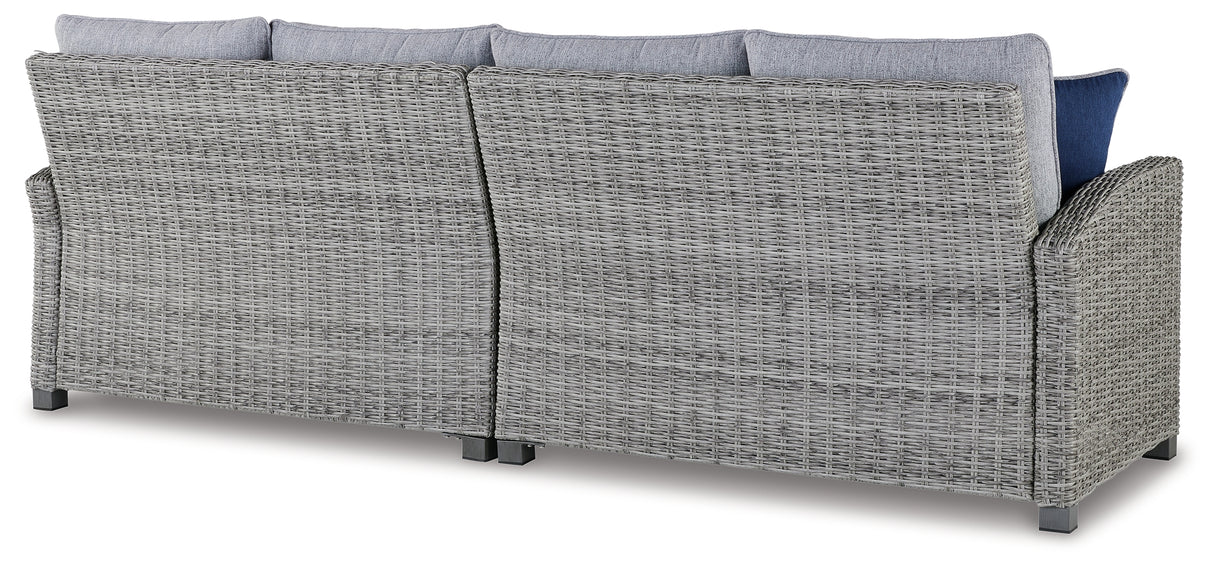 Naples Light Gray Beach Outdoor Right And Left-Arm Facing Loveseat With Cushion (Set Of 2)
