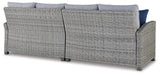 Naples Light Gray Beach Outdoor Right And Left-Arm Facing Loveseat With Cushion (Set Of 2)