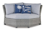 Naples Light Gray Beach Outdoor Corner with Cushion