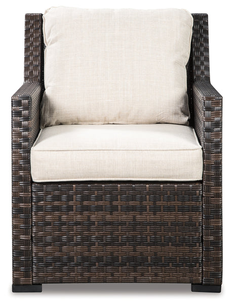 Easy Dark Brown/Beige Isle Lounge Chair With Cushion
