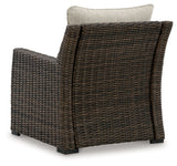 Brook Brown Ranch Outdoor Lounge Chair With Cushion