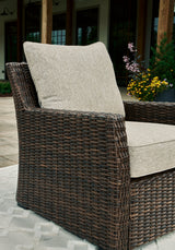 Brook Brown Ranch Outdoor Lounge Chair With Cushion
