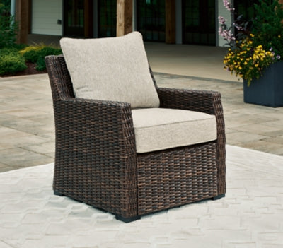 Brook Brown Ranch Outdoor Lounge Chair With Cushion