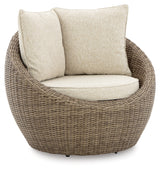 Danson Beige Swivel Lounge With Cushion (Set Of 2)