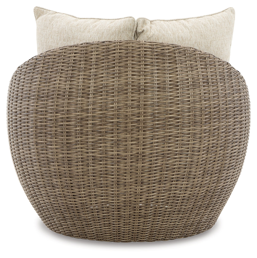 Danson Beige Swivel Lounge With Cushion (Set Of 2)