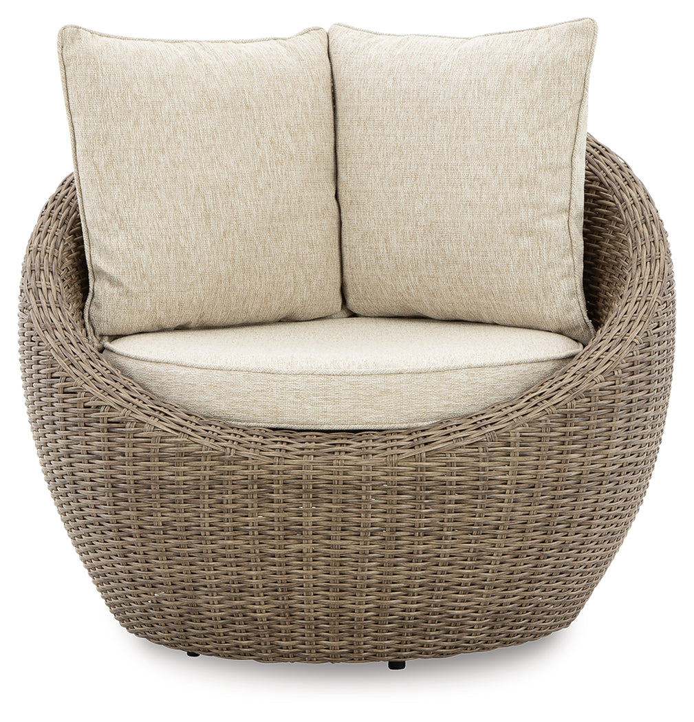 Danson Beige Swivel Lounge With Cushion (Set Of 2)