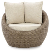 Danson Beige Swivel Lounge With Cushion (Set Of 2)