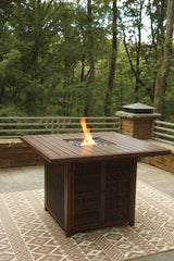 Paradise Medium Brown Trail Bar Table With Fire Pit