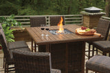 Paradise Medium Brown Trail Bar Table With Fire Pit