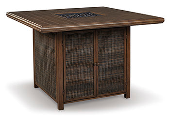 Paradise Medium Brown Trail Bar Table With Fire Pit