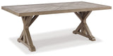 Beachcroft Beige Dining Table With Umbrella Option