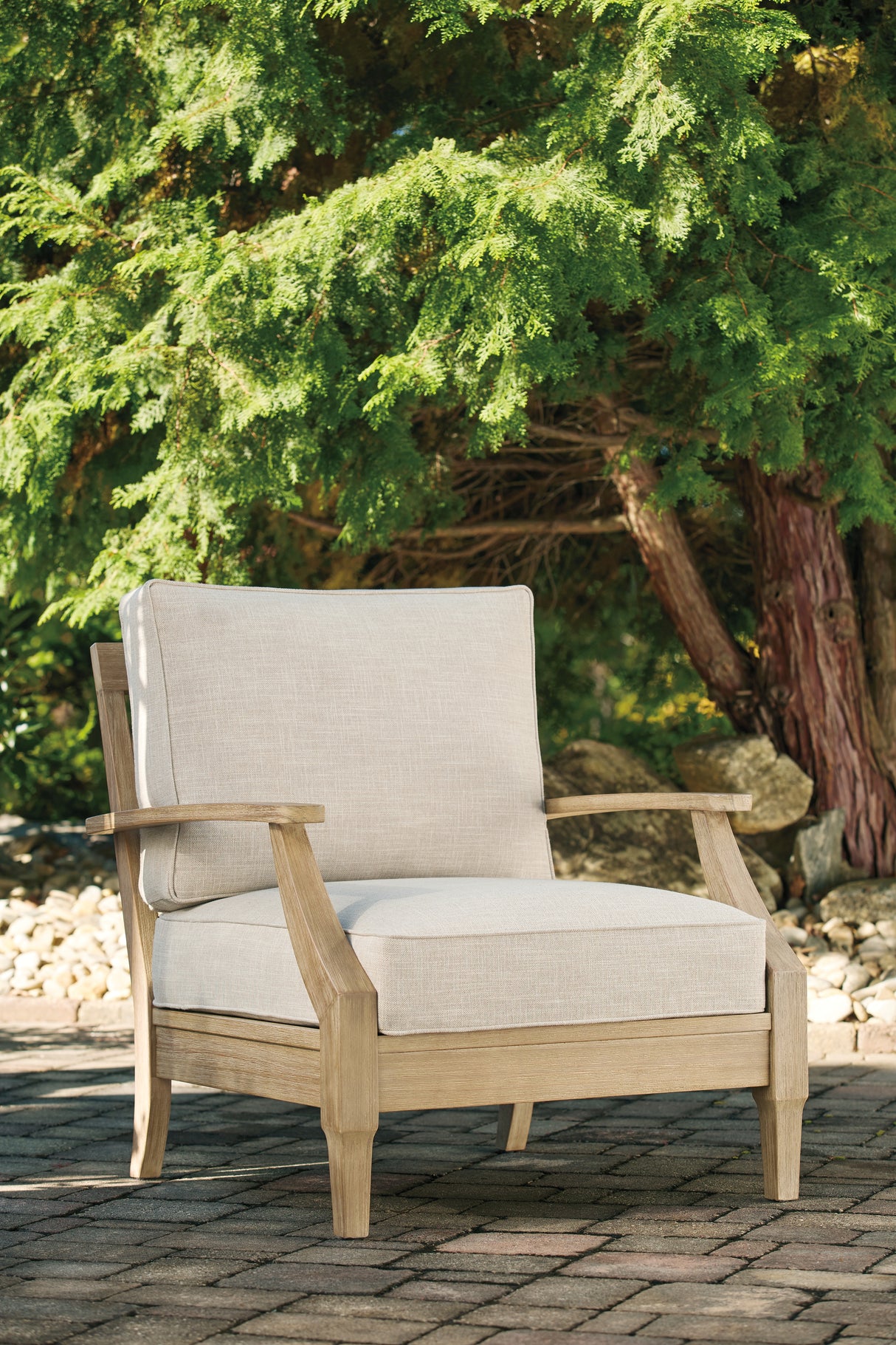 Clare Beige View Lounge Chair With Cushion