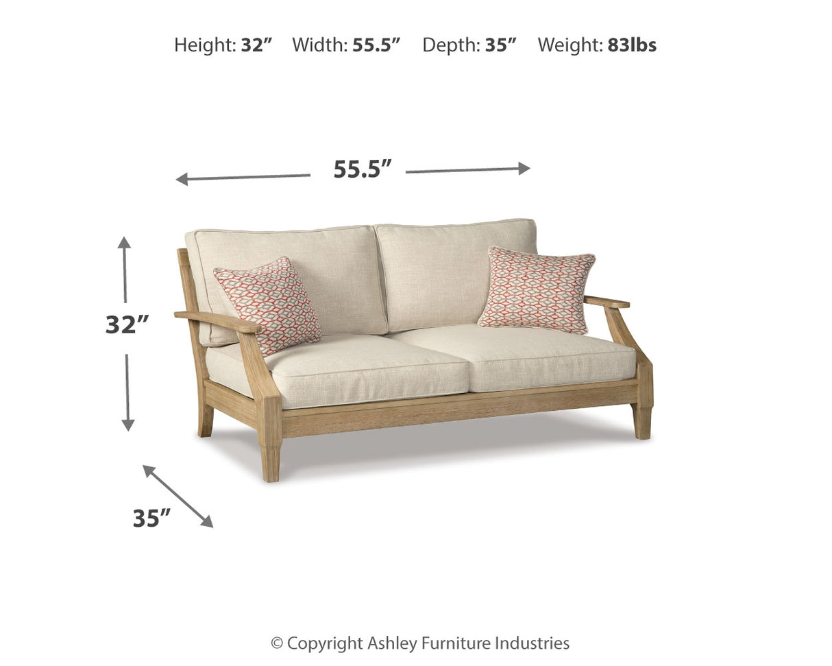 Clare Beige View Loveseat With Cushion