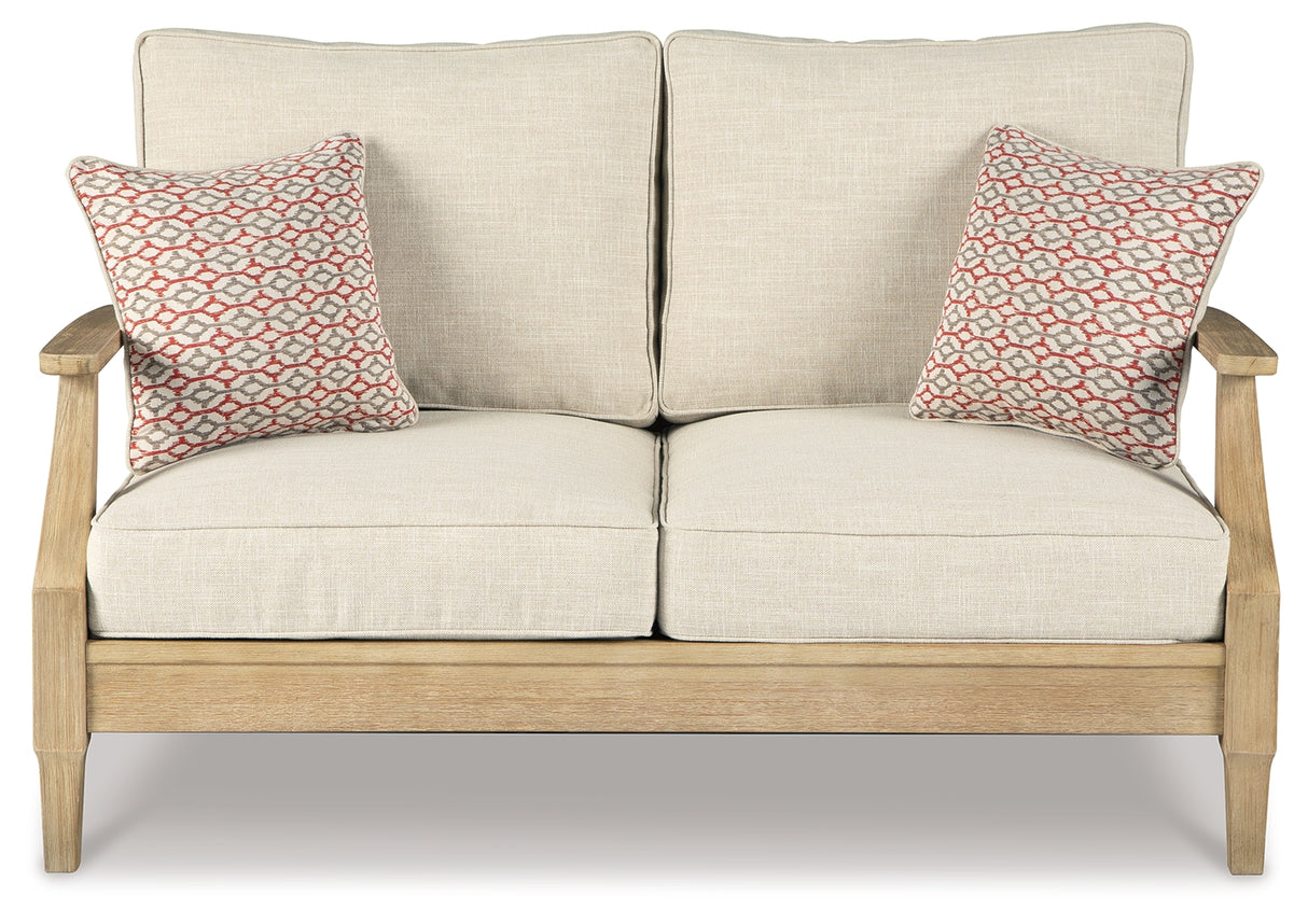 Clare Beige View Loveseat With Cushion